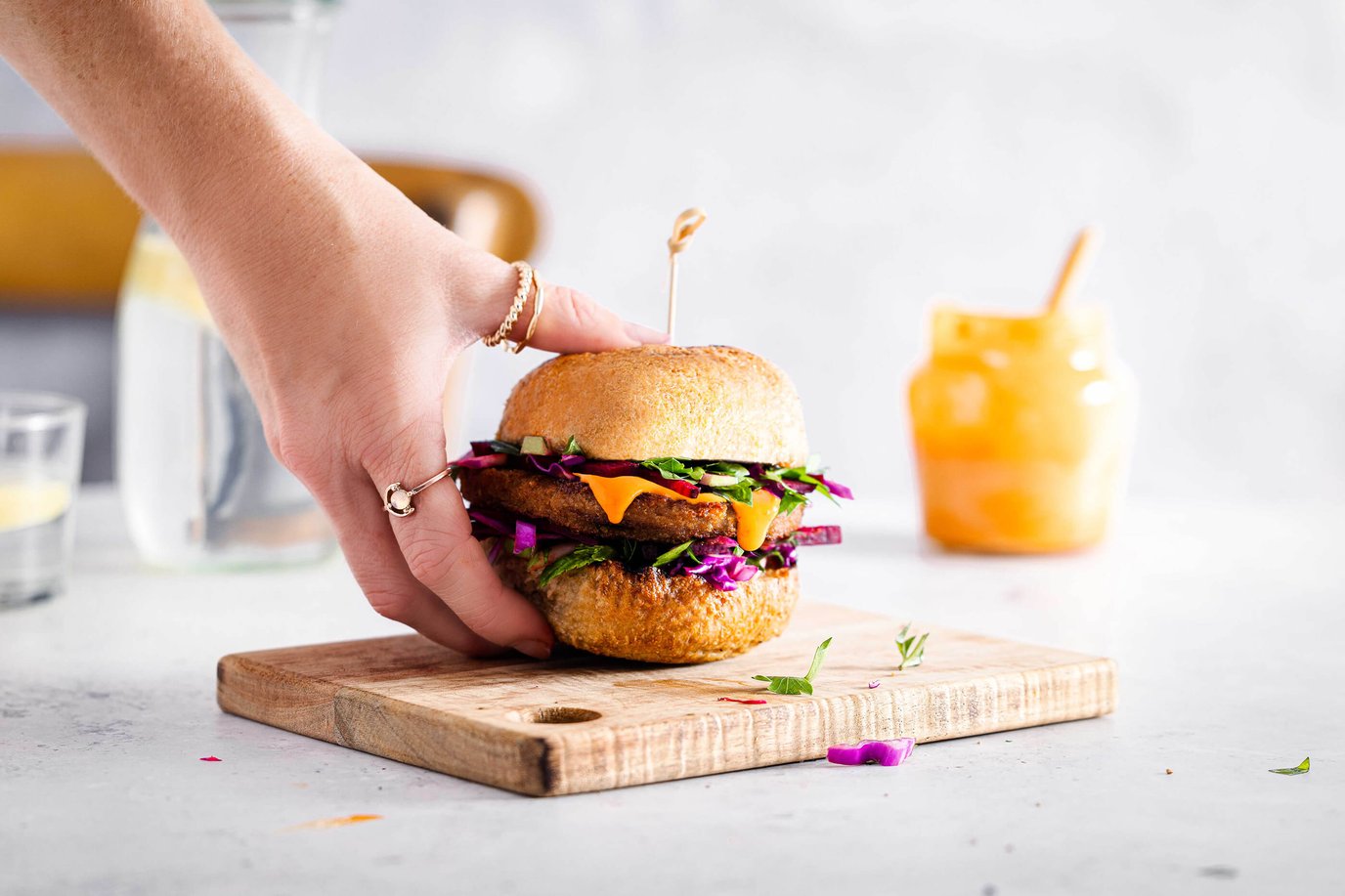 Sriracha and Slaw Burger