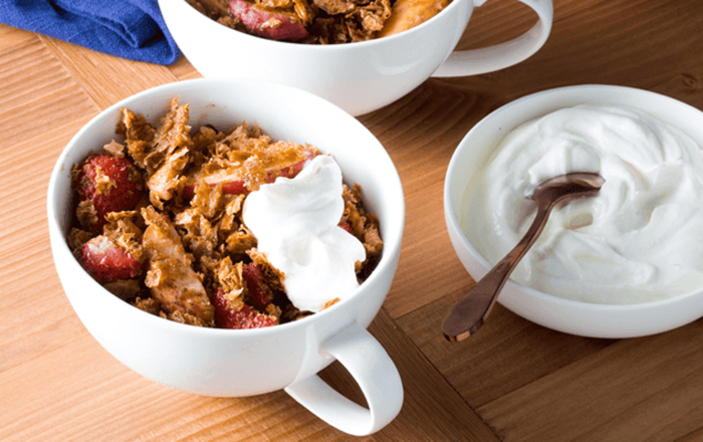 Peach, strawberry and Weet-Bix™ crumble cups