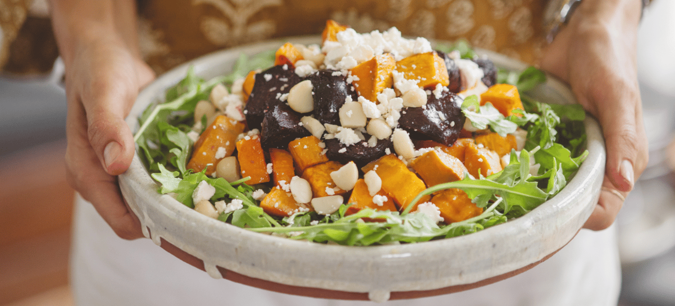 Roast beetroot feta and rocket salad