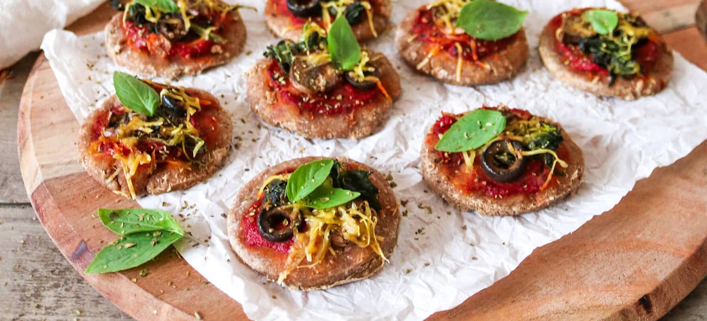Gluten free bite sized pizzas