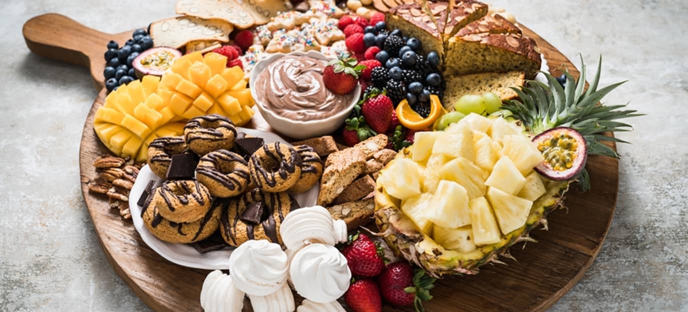 Healthy desserts grazing platter