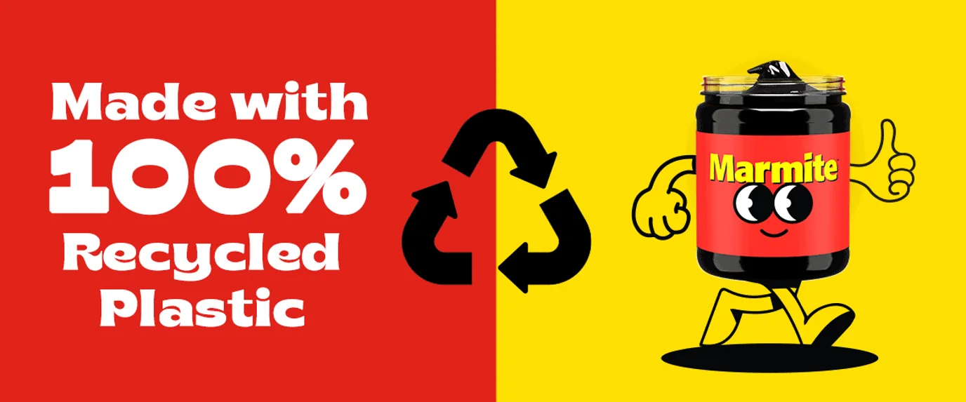Marmite jars now made from 100% recycled plastic
