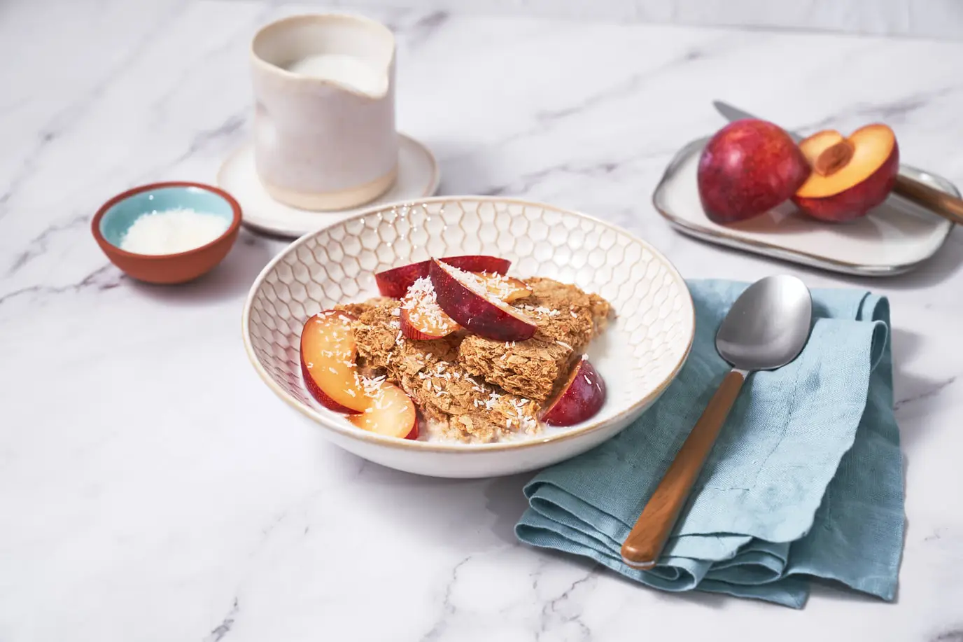 Weet-Bix™ with plum and coconut