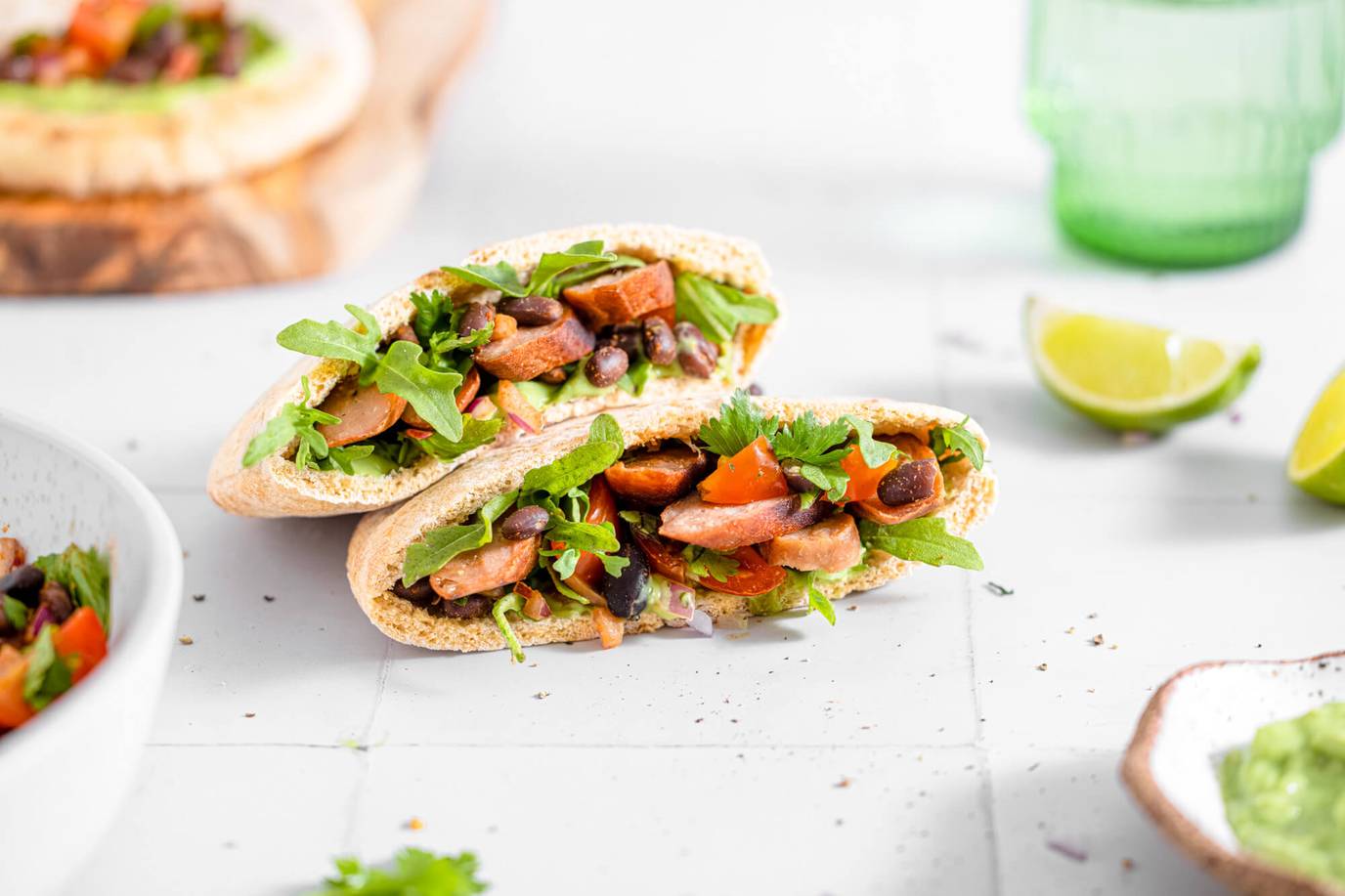 Mexican Black Bean Pita