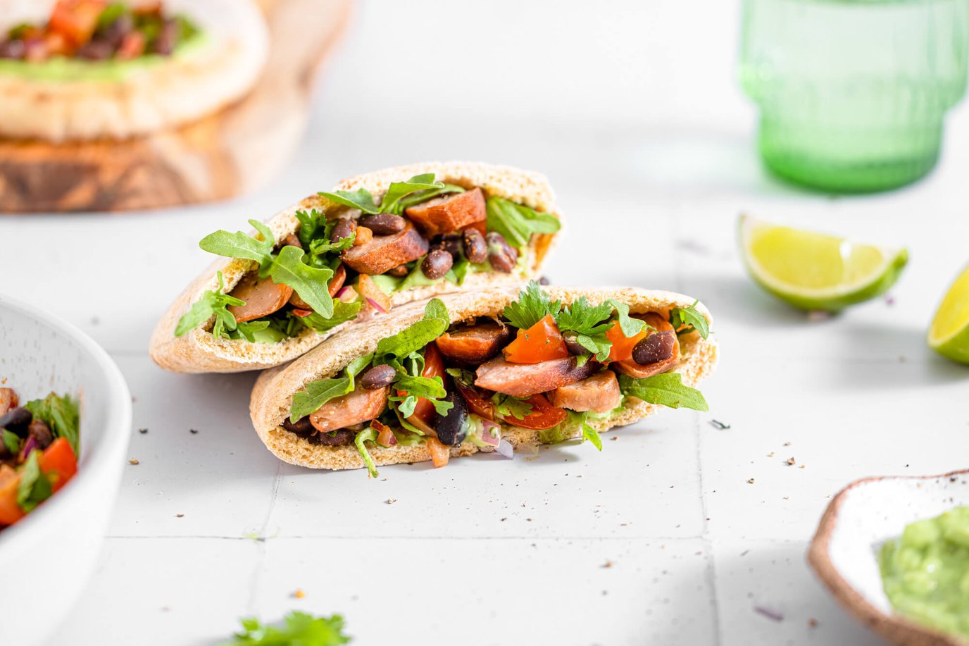 Mexican Black Bean Pita