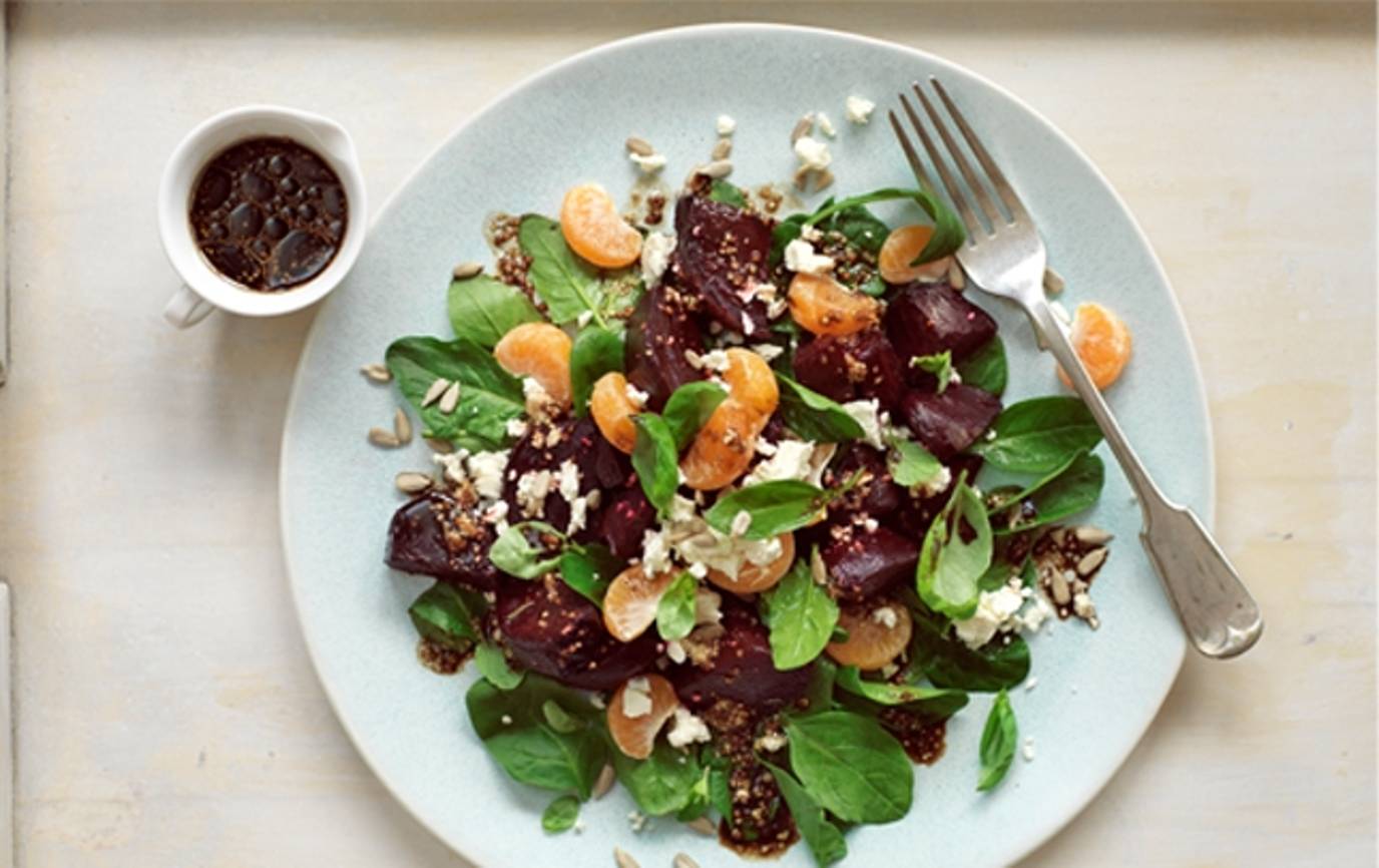 Beet and feta salad with Marmite™ dressing