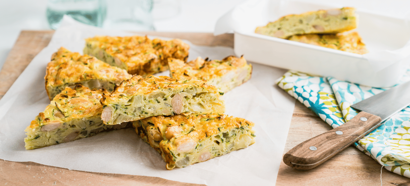 Zucchini slice with butter beans
