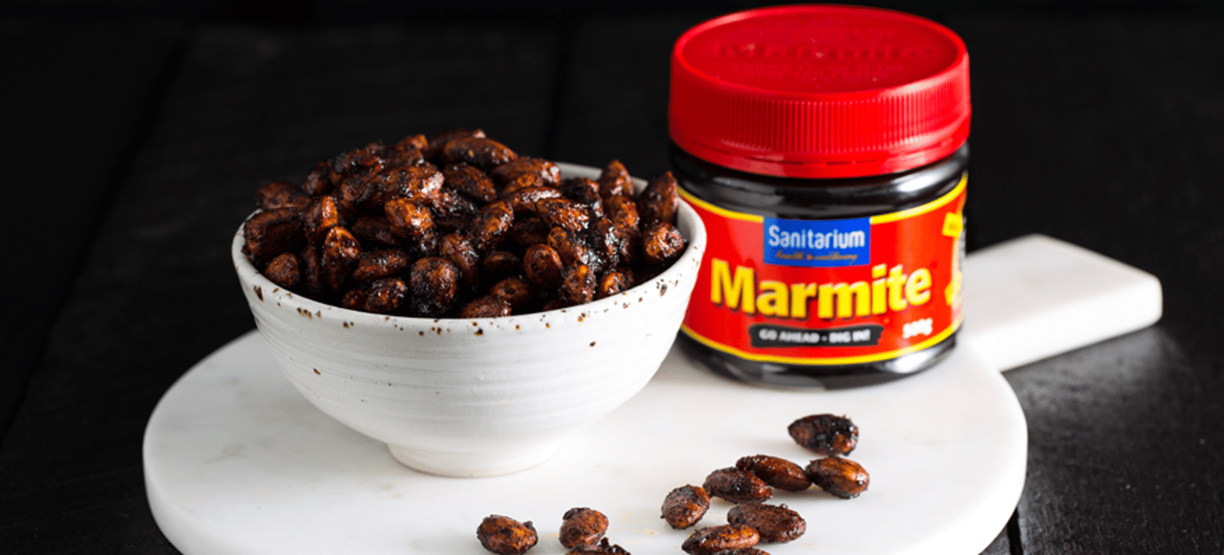 Toasted Marmite almonds or peanuts