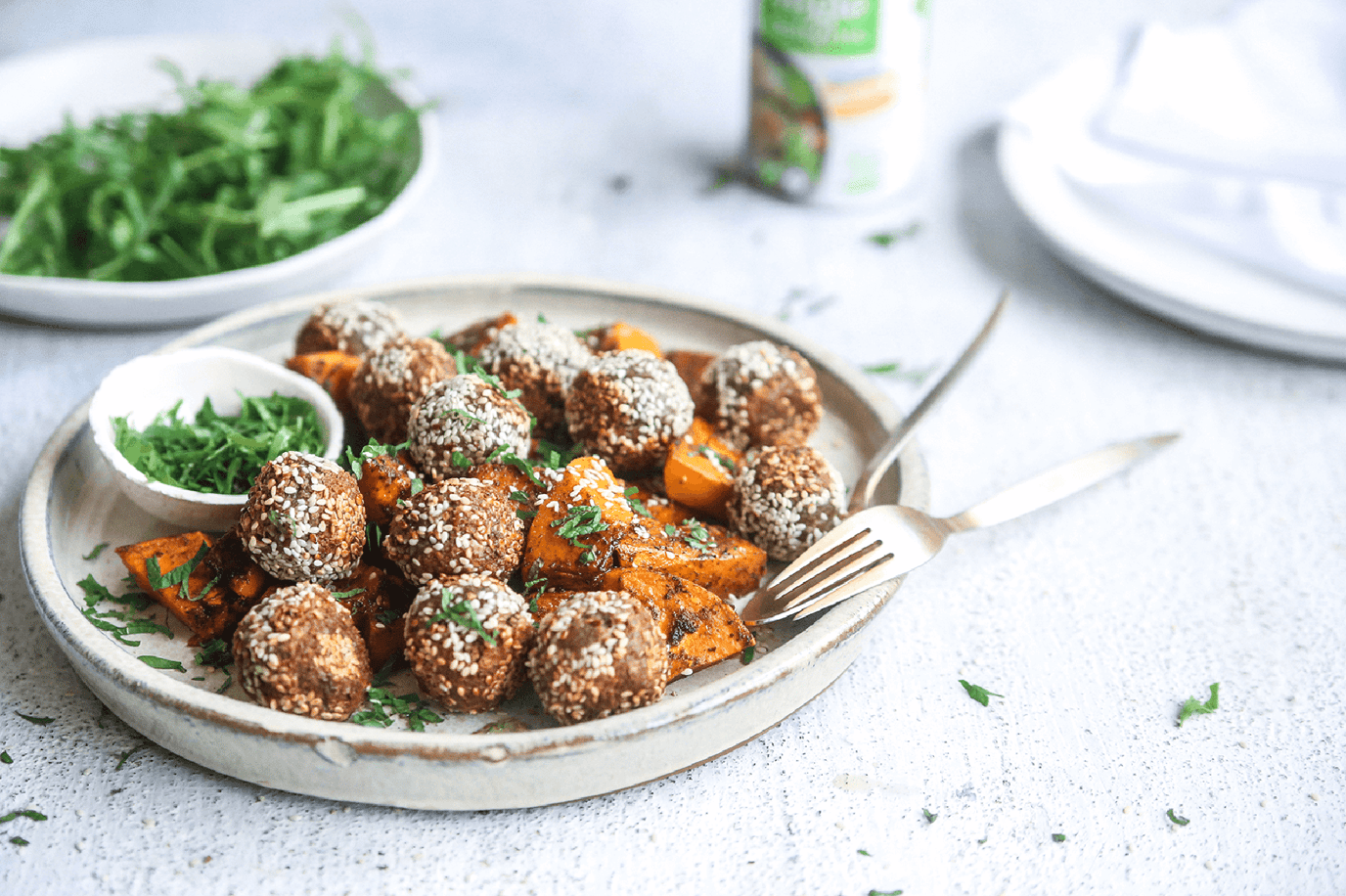 Moroccan style meatless meatballs