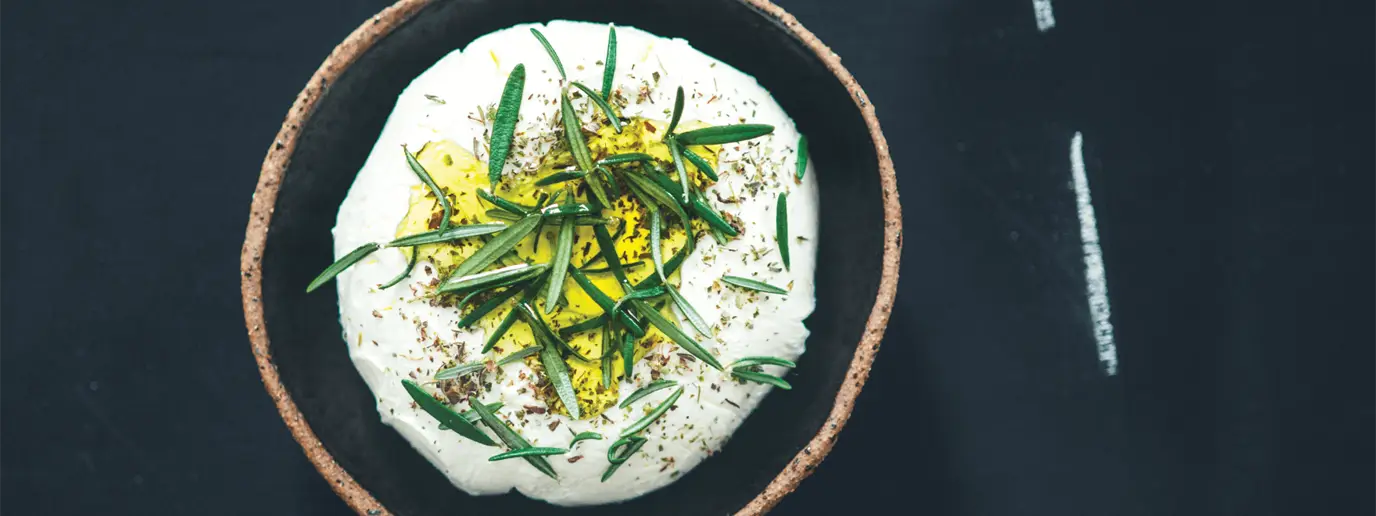 Almond Cream Cheese Topped With Herbs Almond Cream Cheese Topped With Herbs