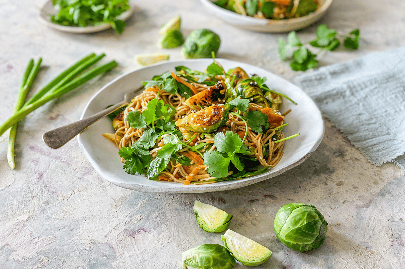 Brussels sprout soba noodle salad Brussels sprout soba noodle salad