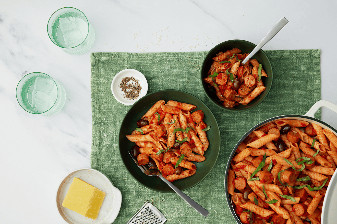 Super Vegie Sausage Pasta
