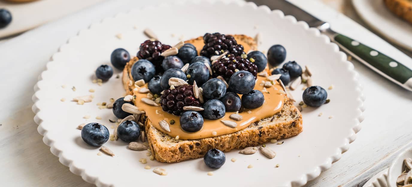 Peanut butter & purple berry toast