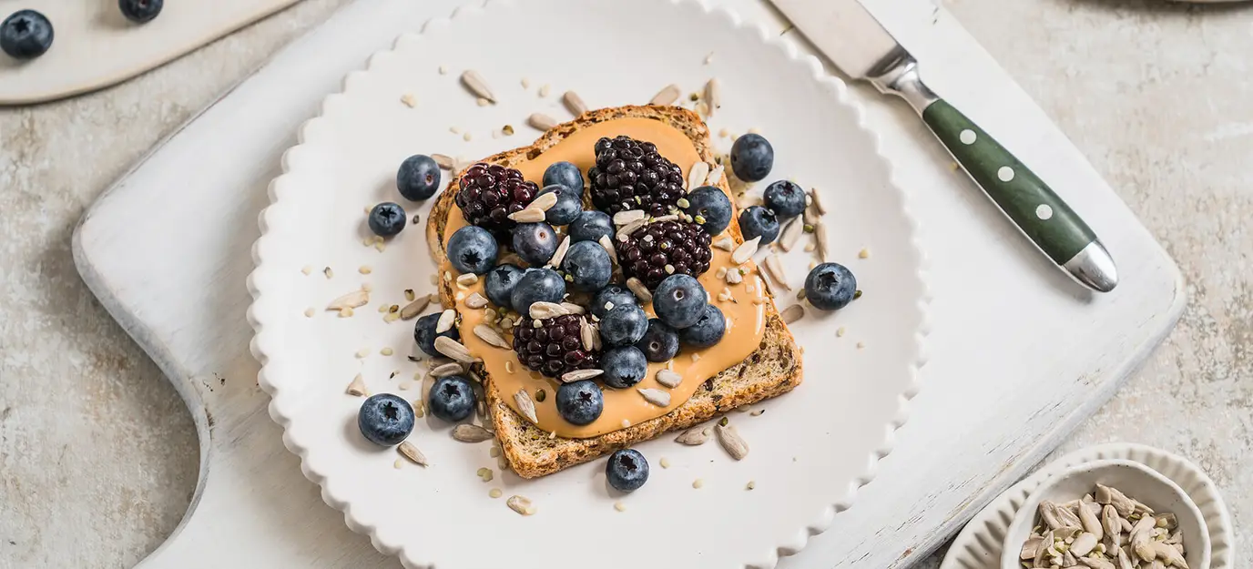 Peanut butter & purple berry toast