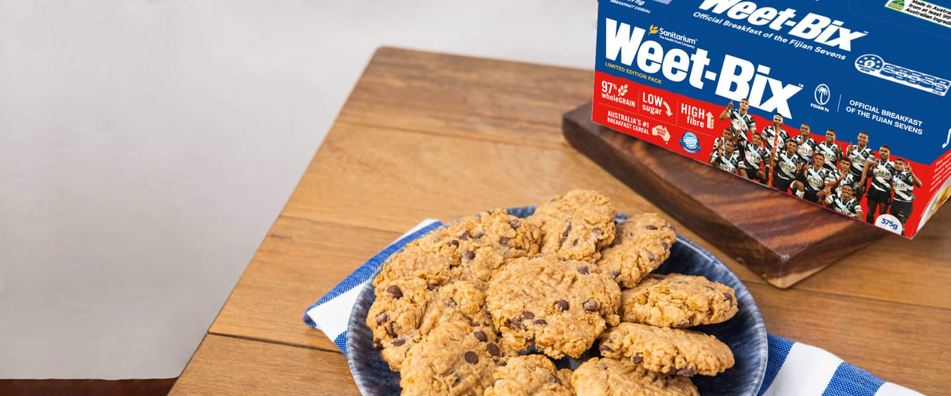 Weet-Bix Choc Chip Peanut Butter Cookies