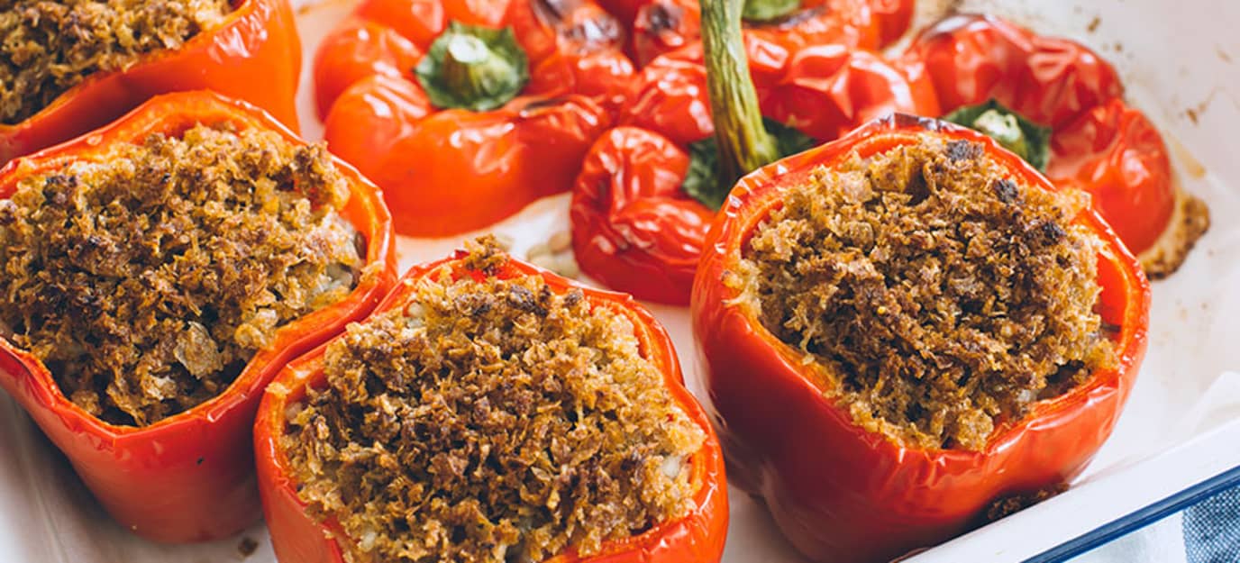 Stuffed capsicum cups