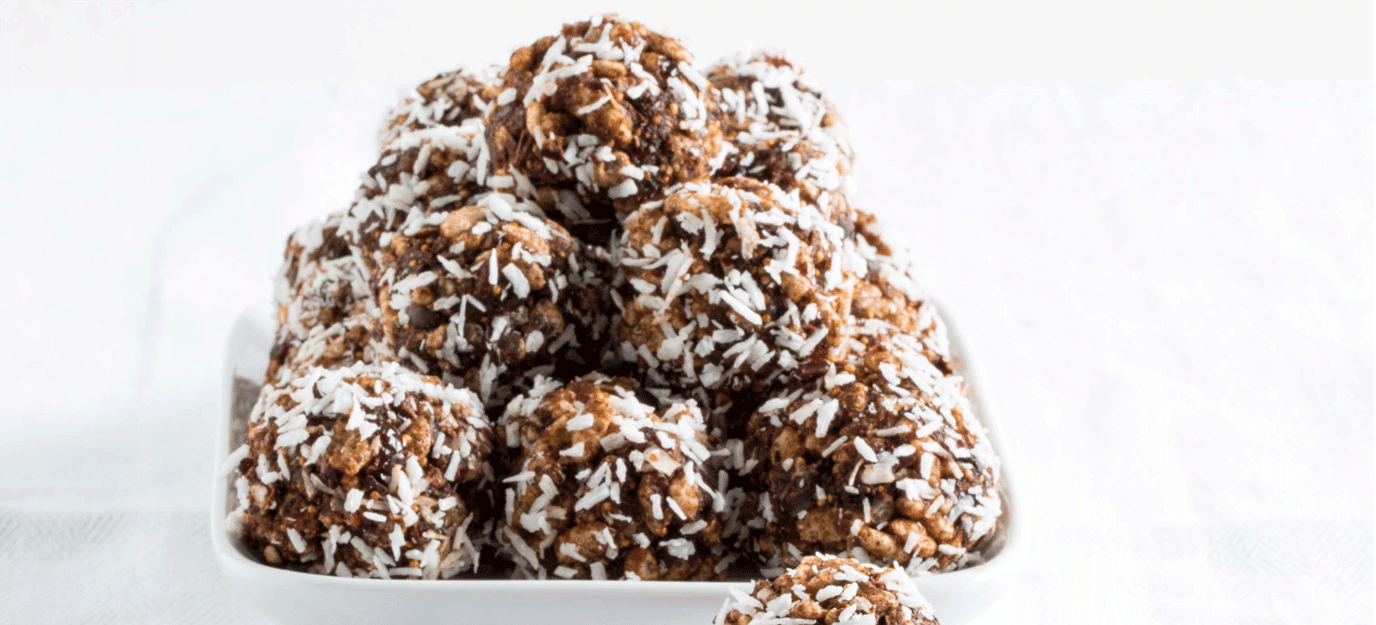 Orange and cacao bliss balls