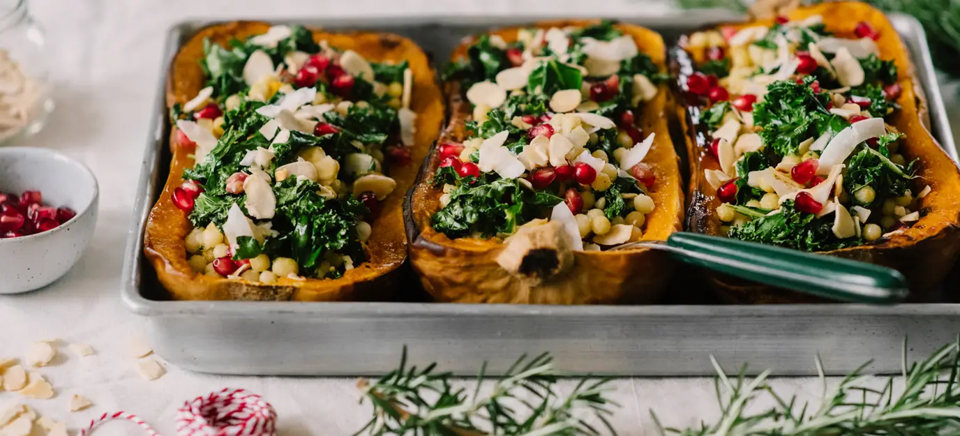 Couscous stuffed butternut pumpkins