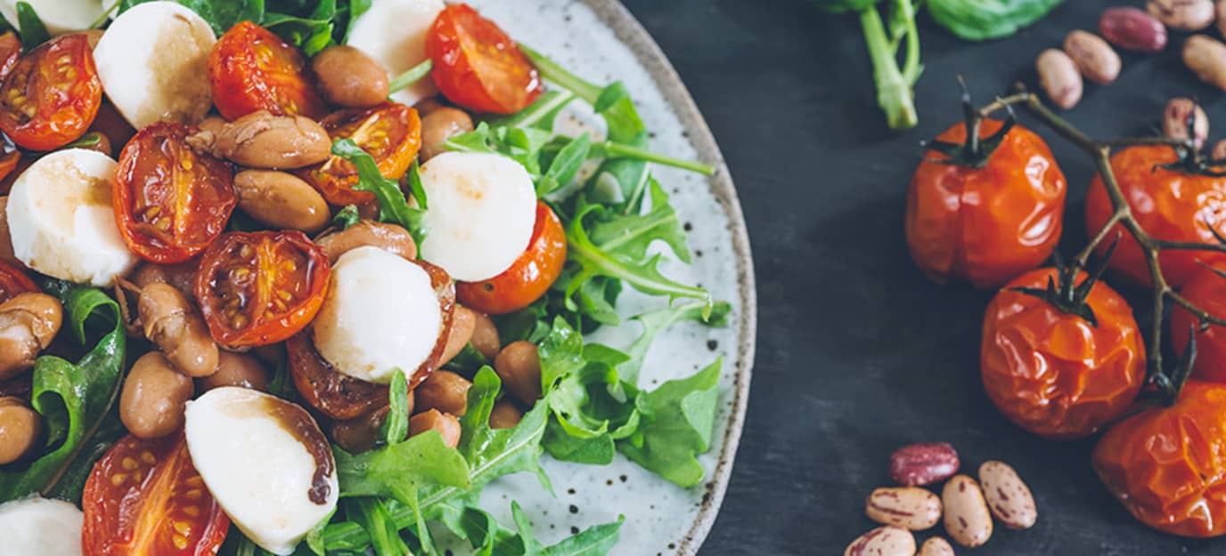 Tomato, borlotti bean and rocket salad