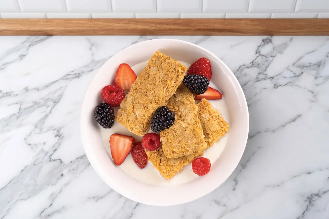 Weet-Bix with mixed berries and milk