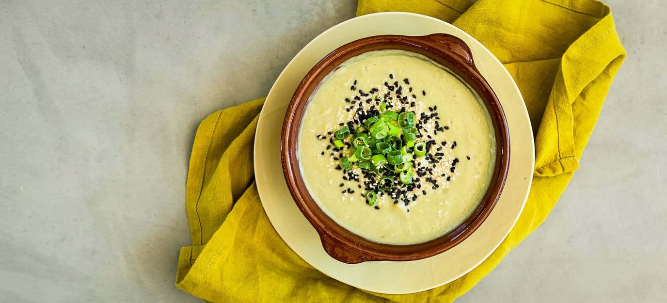 Creamy broccoli and cauliflower soup