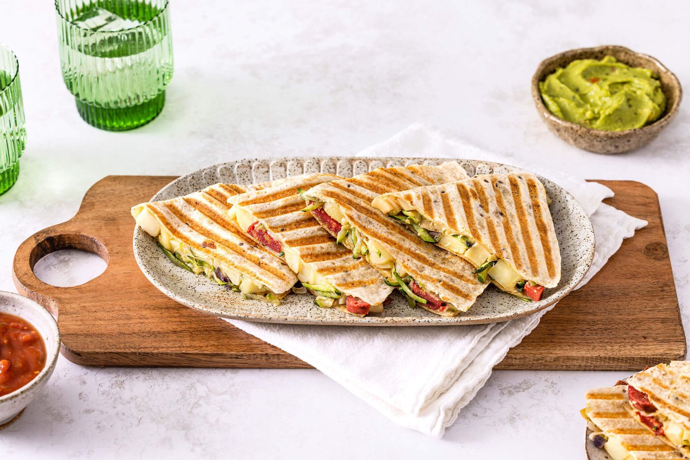 Vegie Hot Dog and potato Quesadilla