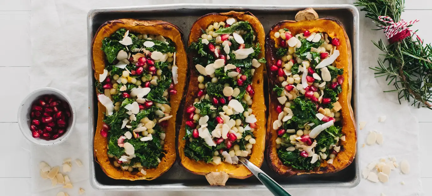 Couscous stuffed butternut pumpkins