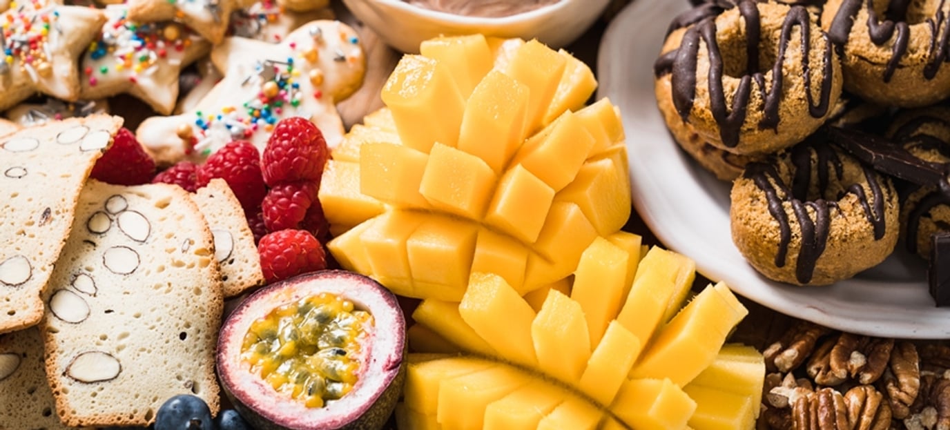 Healthy desserts grazing platter