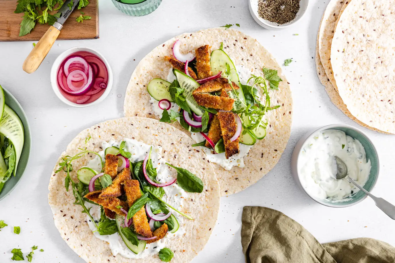 Crispy chicken-style wrap