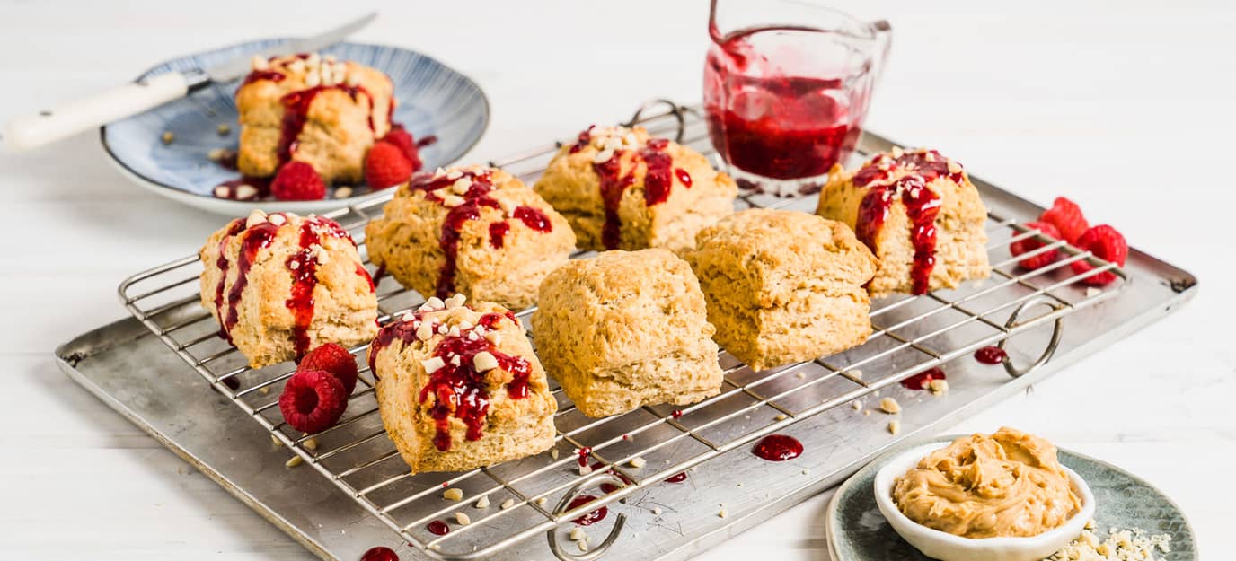 Peanut Butter & Raspberry Scones