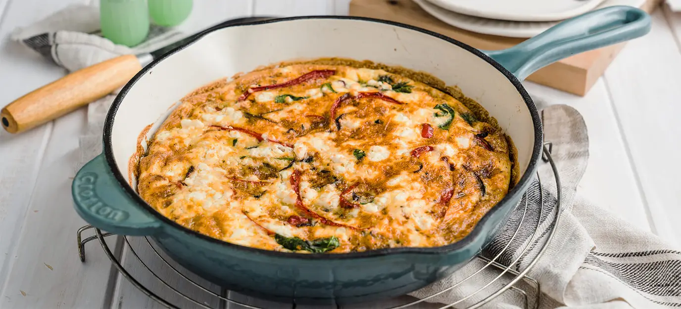 Red capsicum frittata