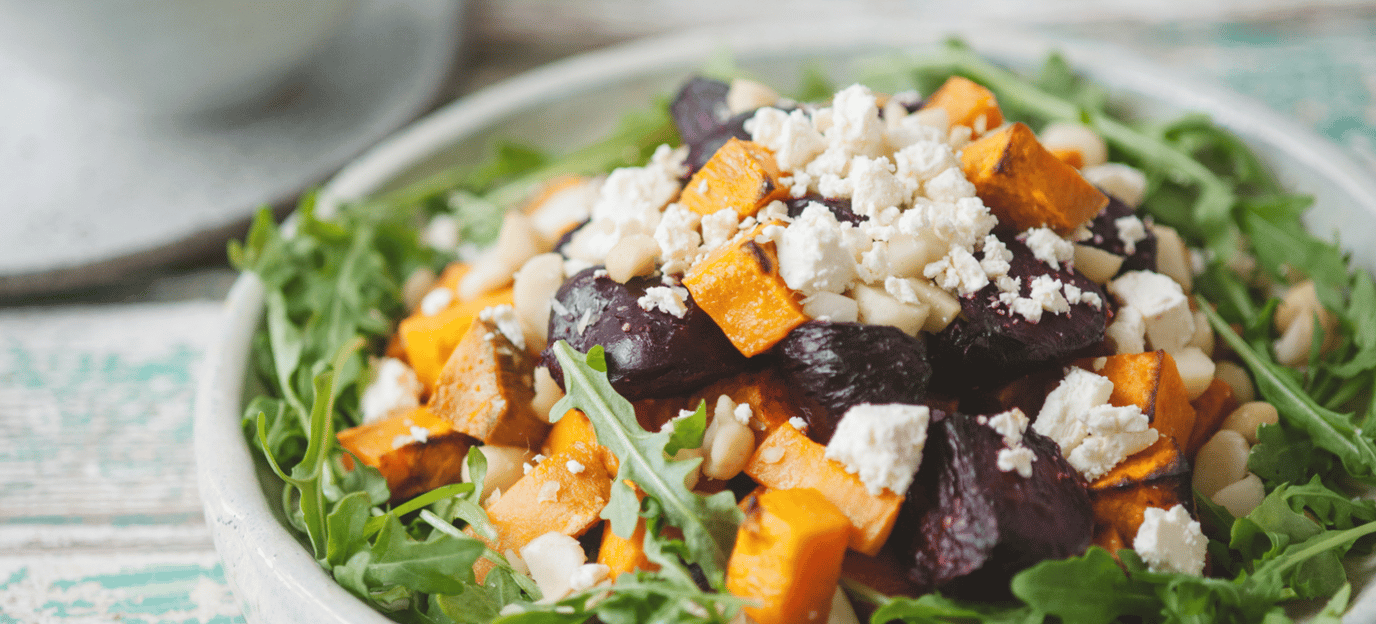 Roast beetroot feta and rocket salad