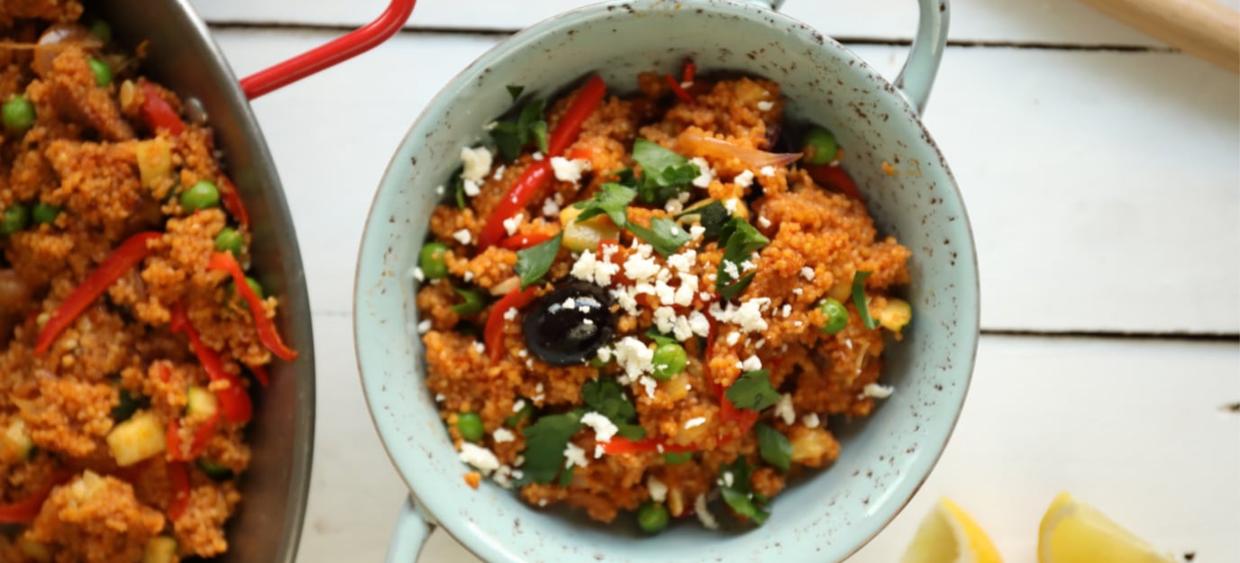 Capsicum and zucchini paella