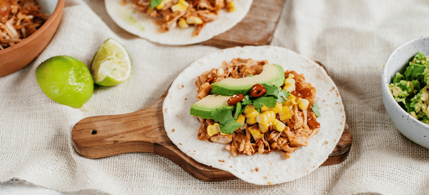 Shredded jackfruit street tacos