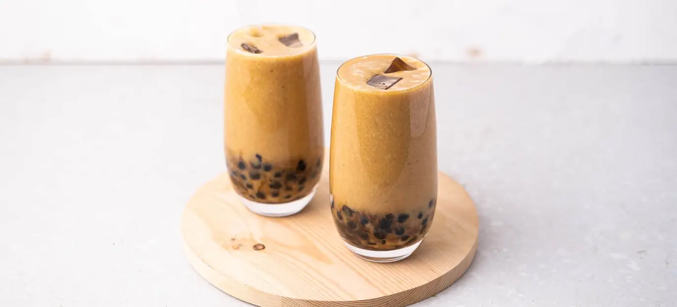 Teh Susu Mutiara Ubi Jalar dan Kurma