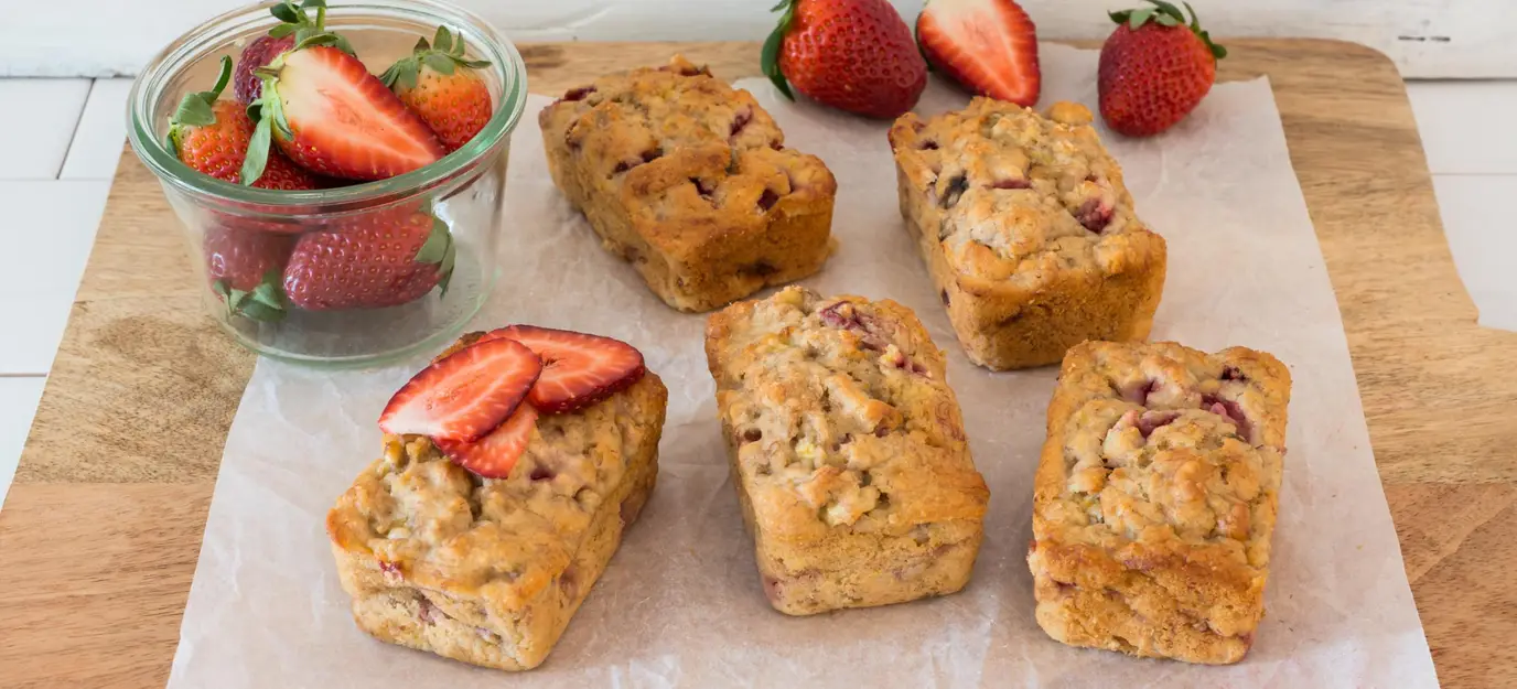 Mini banana and strawberry loaves