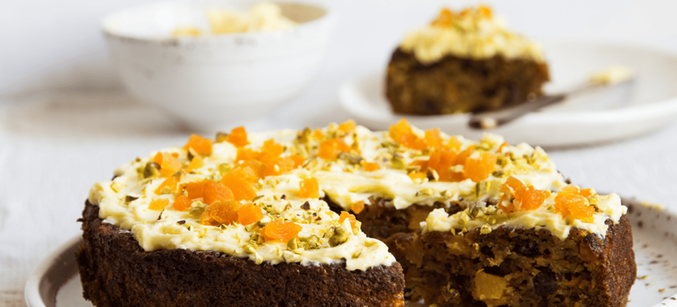 Weet-Bix™ hummingbird cake with orange frosting