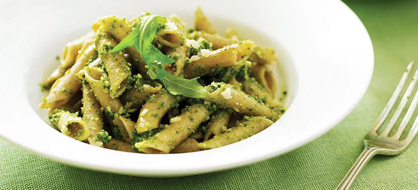 Rocket and macadamia pesto pasta Rocket and macadamia pesto pasta