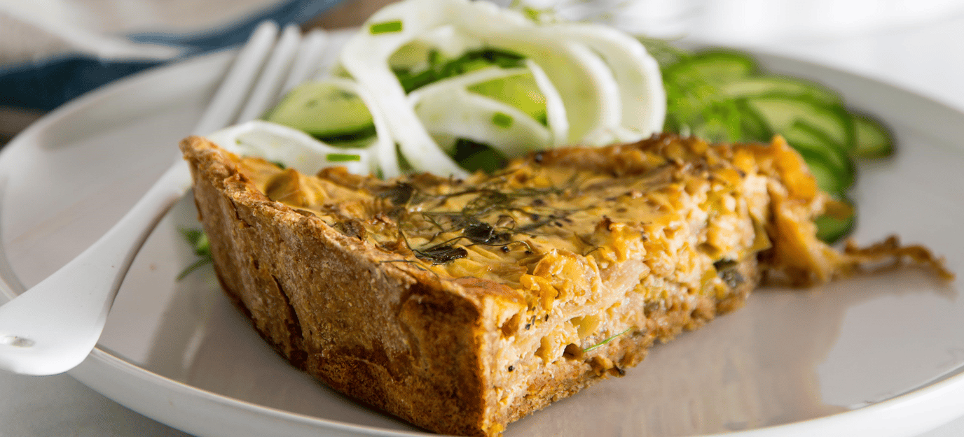 Fennel, leek and Marmite tart