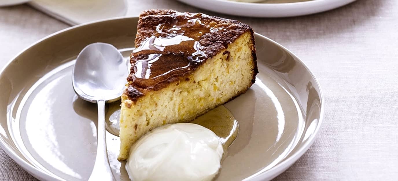 Flourless orange cake with orange syrup