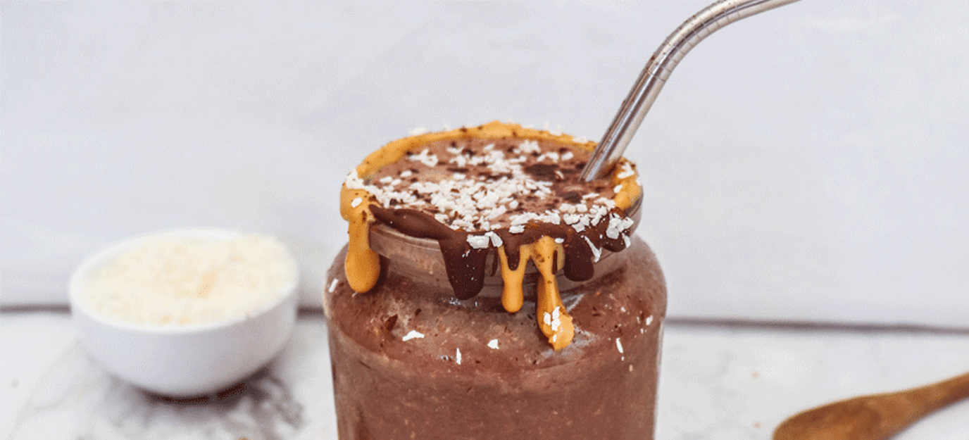 Peanut butter and chocolate smoothie