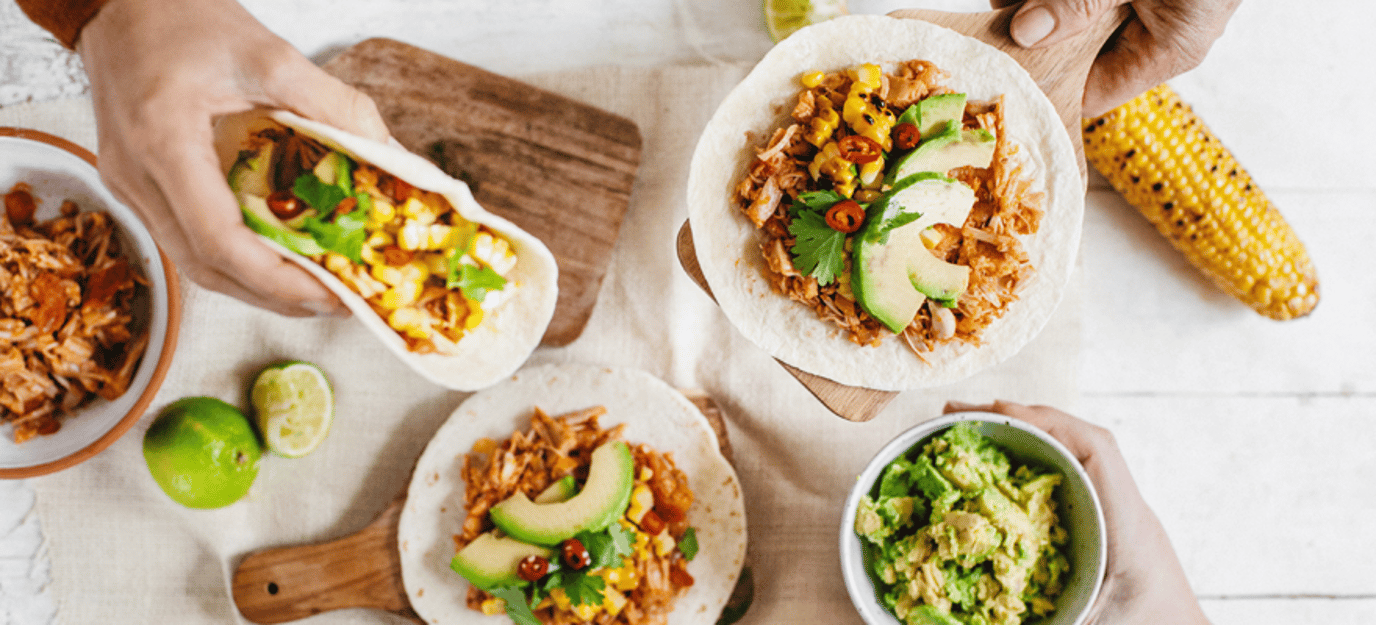 Shredded jackfruit street tacos