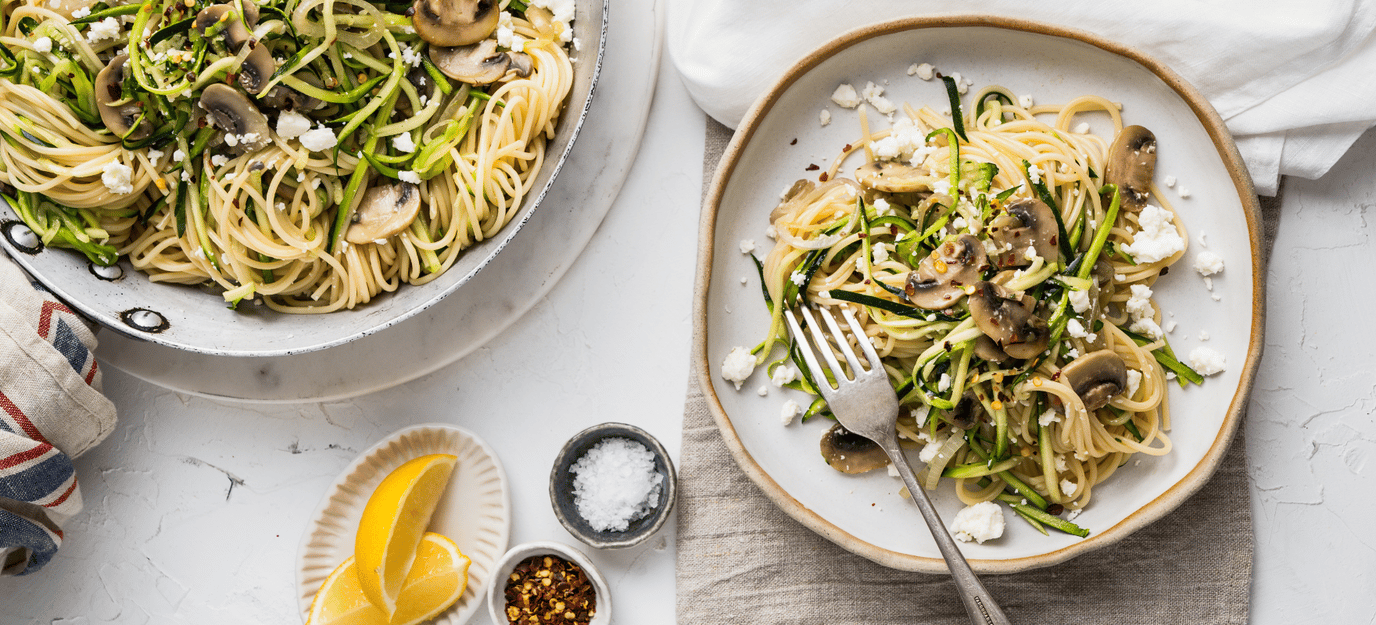 Courgette and feta pasta