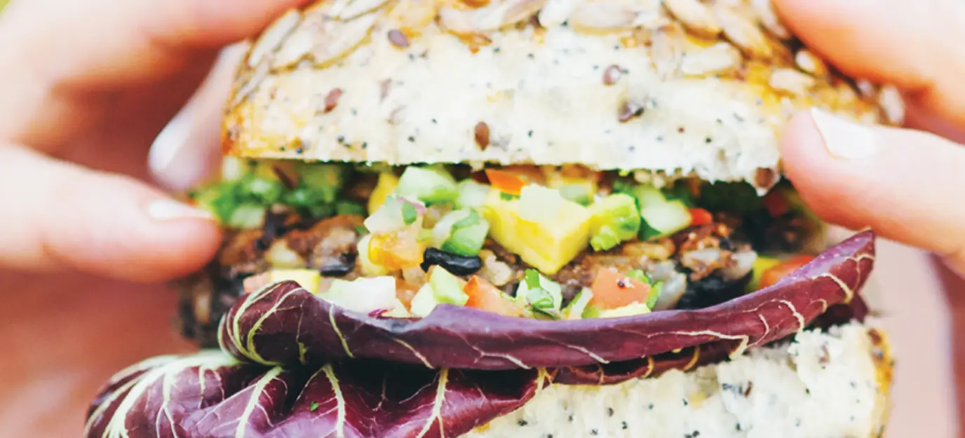 Black bean burgers with fresh salsa