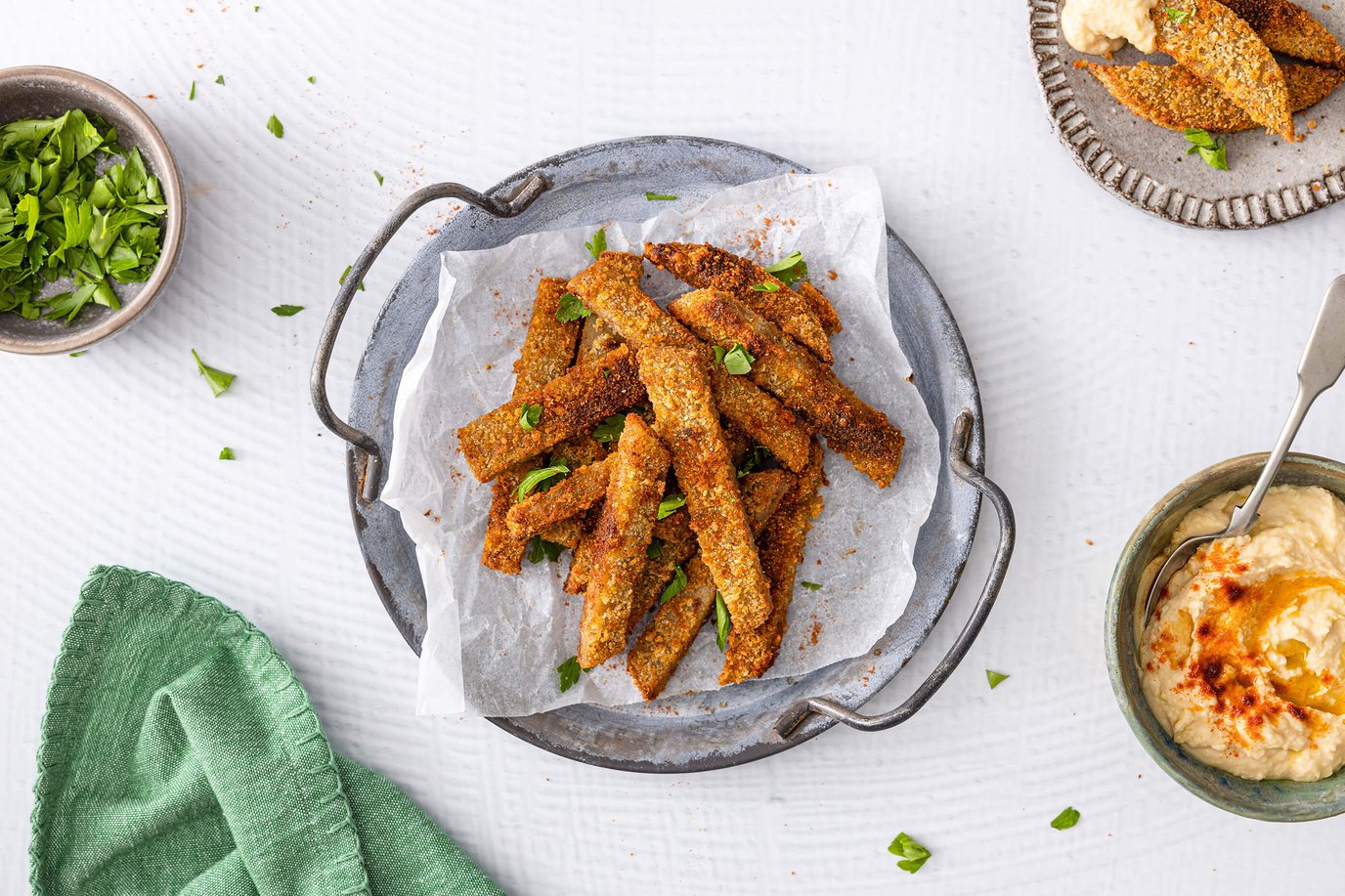 Not Burger Air Fryer Chips with Hummus Dip