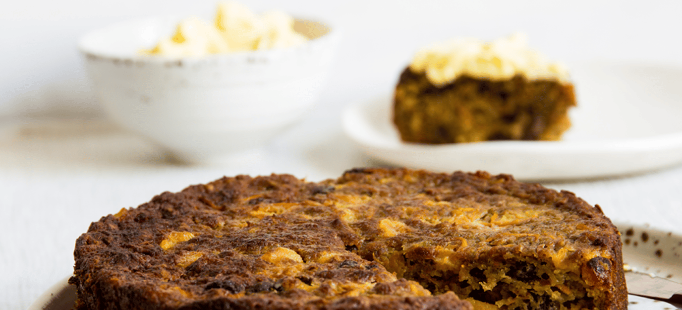 Weet-Bix™ hummingbird cake with orange frosting