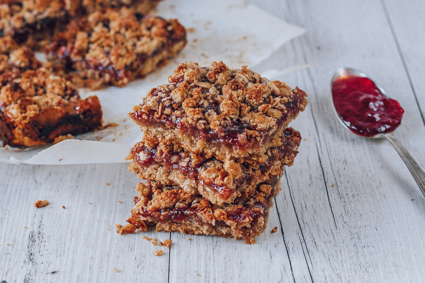 PB & J Crumble Bars