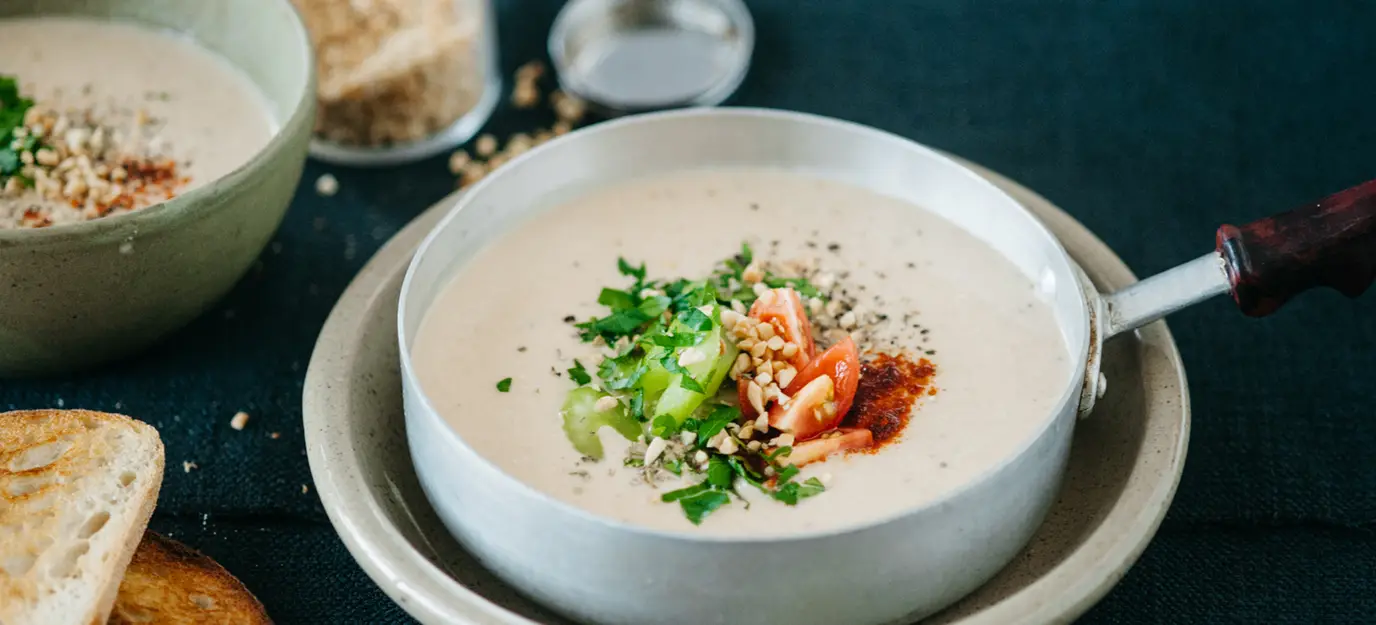 Quick Italian style chickpea peanut soup
