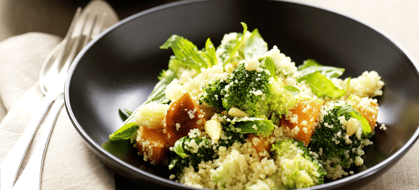 Broccoli and sweet potato couscous