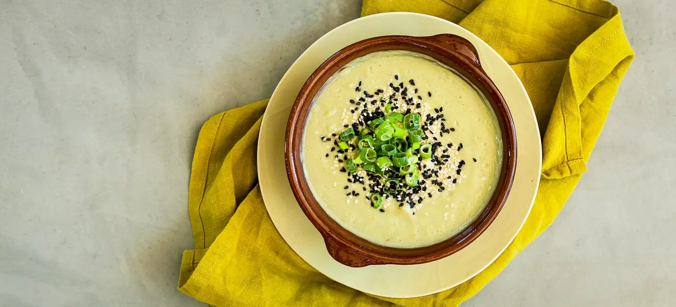 Creamy broccoli and cauliflower soup